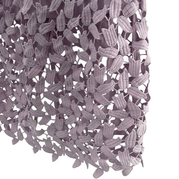 Revolve Bardot Gemma Light Lavender Floral Overlay Detail Midi Dress Size 10 - Picture 6 of 14